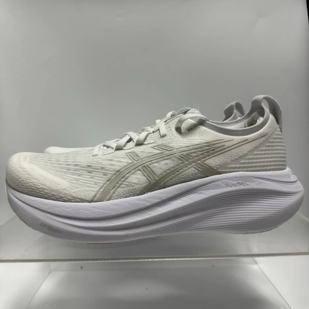 Brand New Asics GEL-Nimbus 27 White Running 1012B753 Women's Size 12 / Men 10.5
